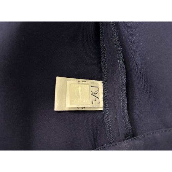 DVF Jumpsuit Womens 6 Navy Blue Triacetate Blend Solid Short Sleeve - Picture 12 of 14